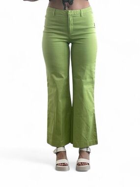 Y2K Lime Green Wide Leg Pants Size 4